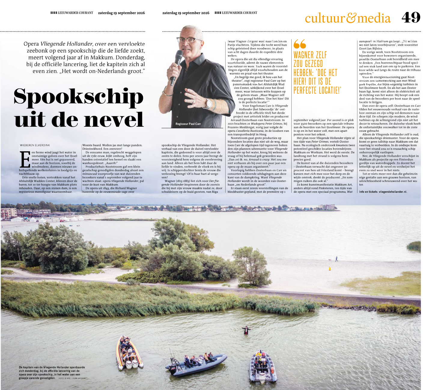 Sage over spookschip de Vliegende Hollander komt in opera tot leven voor kust van Makkum